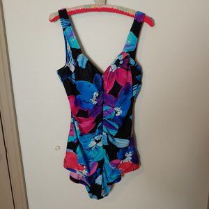 EUC Maxine of Hollywood Floral Retro One Piece Swimsuit